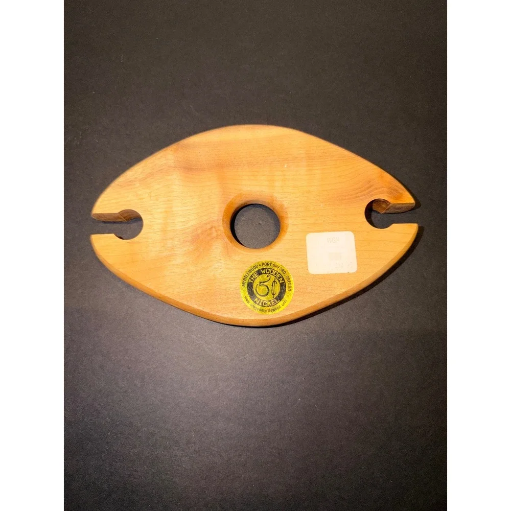 The Wooden Nickel Oregon Myrtlewood Wine Butler Glass Holder Bottle Port Orford